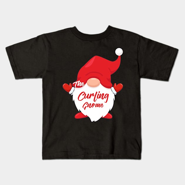 The Curling Gnome Matching Family Christmas Pajama Kids T-Shirt by Penda